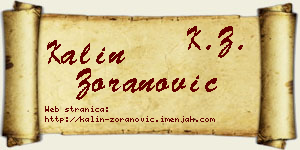 Kalin Zoranović vizit kartica